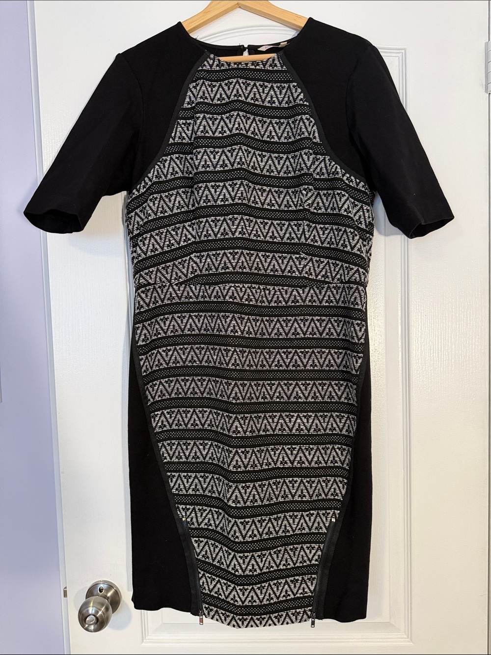 RACHEL Rachel Roy Geometric Jacquard Sheath Dress Size 14